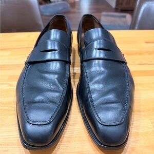 Classic Black Leather Men's Slip-On Loafers